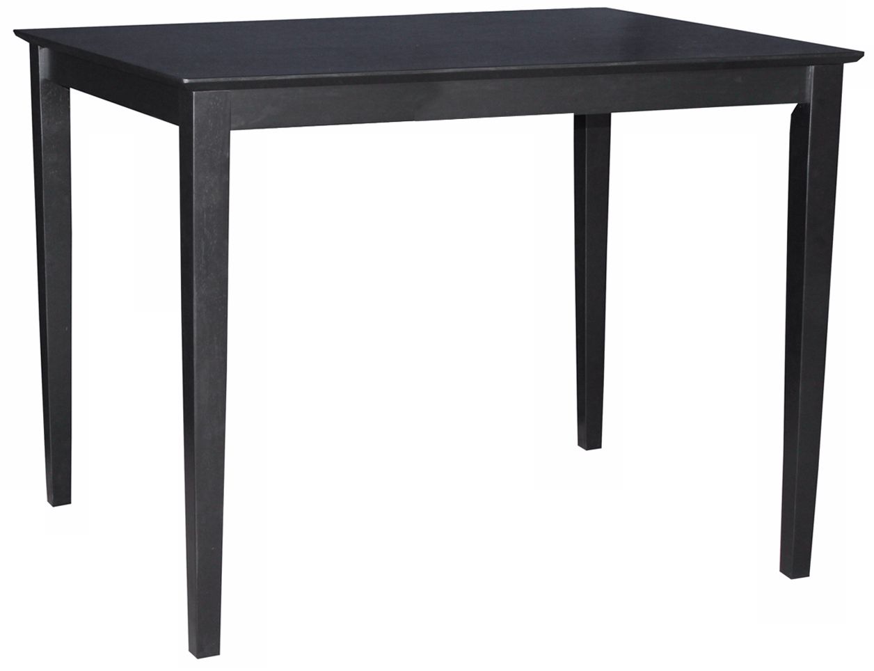 Solid Wood 36" High Shaker Leg Rectangular Black Table