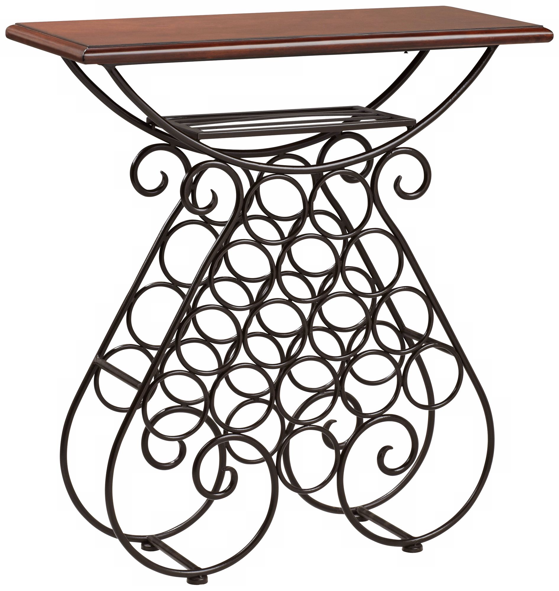 Selvia Cherry Iron Wine Rack