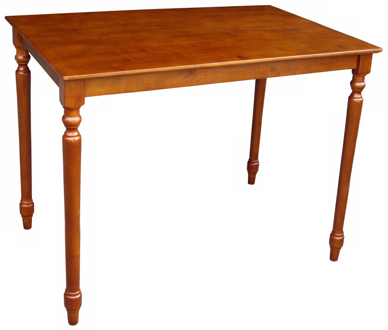 Solid Wood 36" High Turned Leg Rectangular Cottage Oak Table