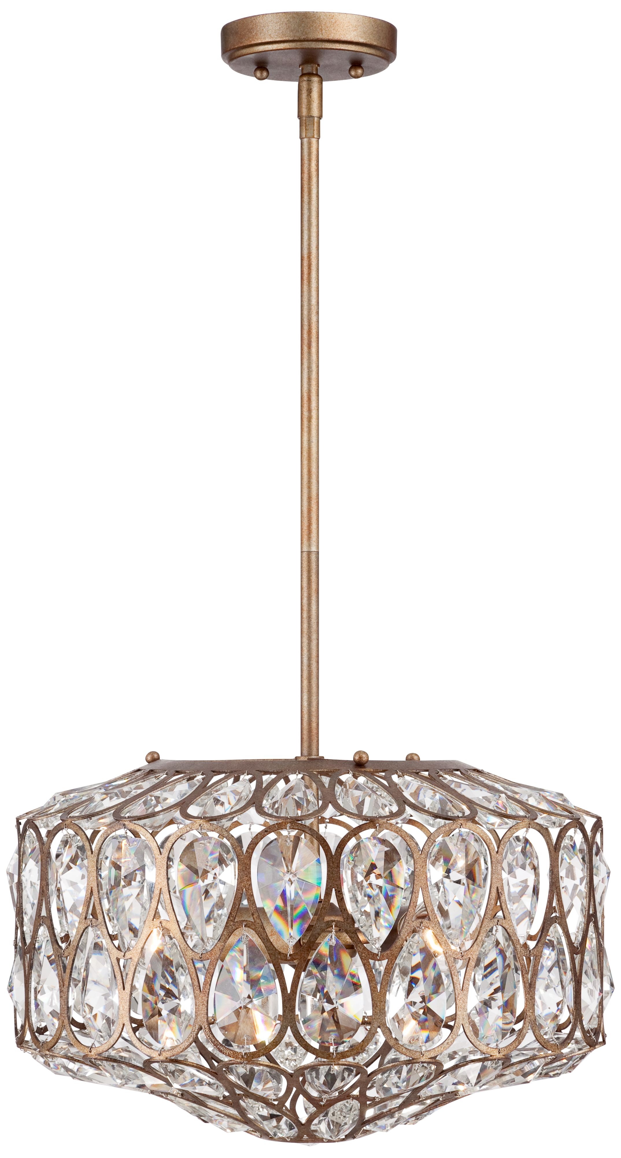 Merci Burnished Silver 17" Wide Crystal Pendant Chandelier