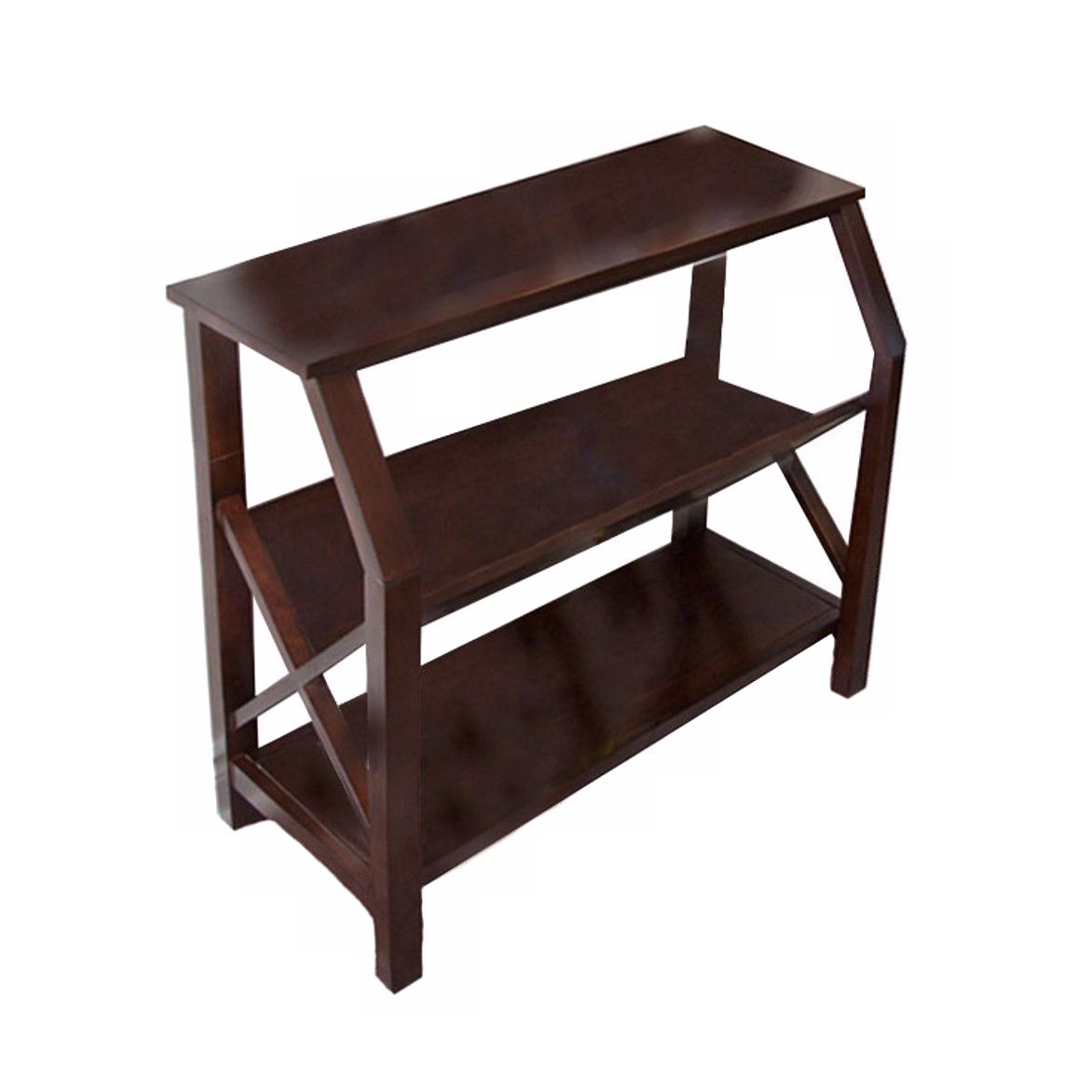 Acadian Dark Tobacco Brown Cross-Hatch Bookshelf
