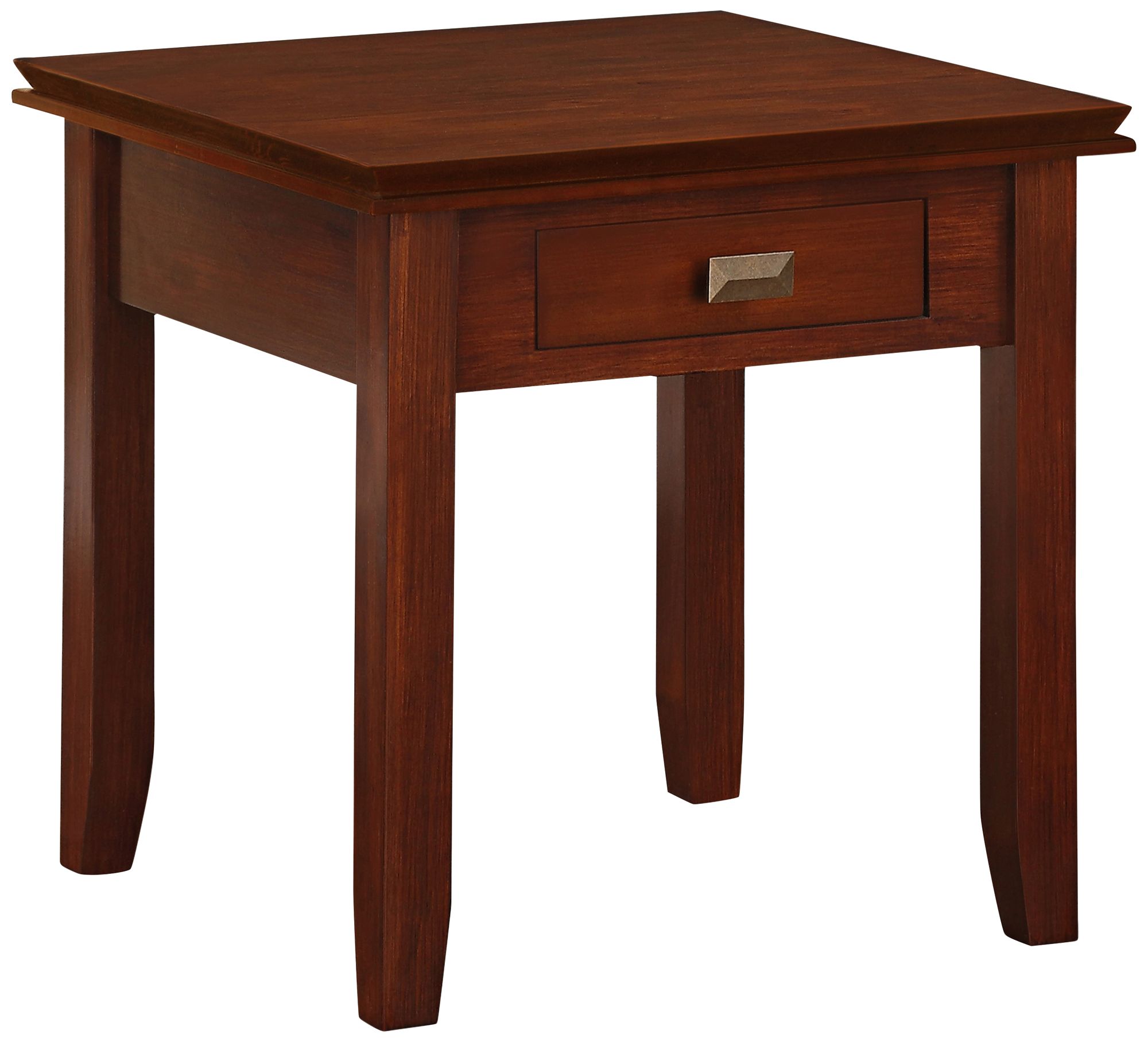 Artisan Medium Brown Auburn Pine Wood End Table