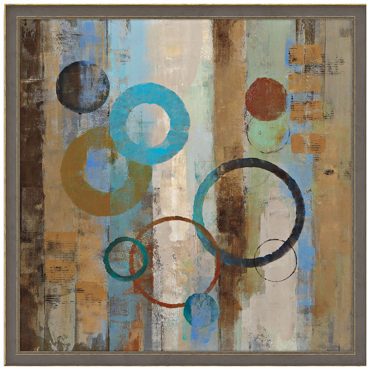 Bubble Graffiti I 19" Square Framed Abstract Wall Art