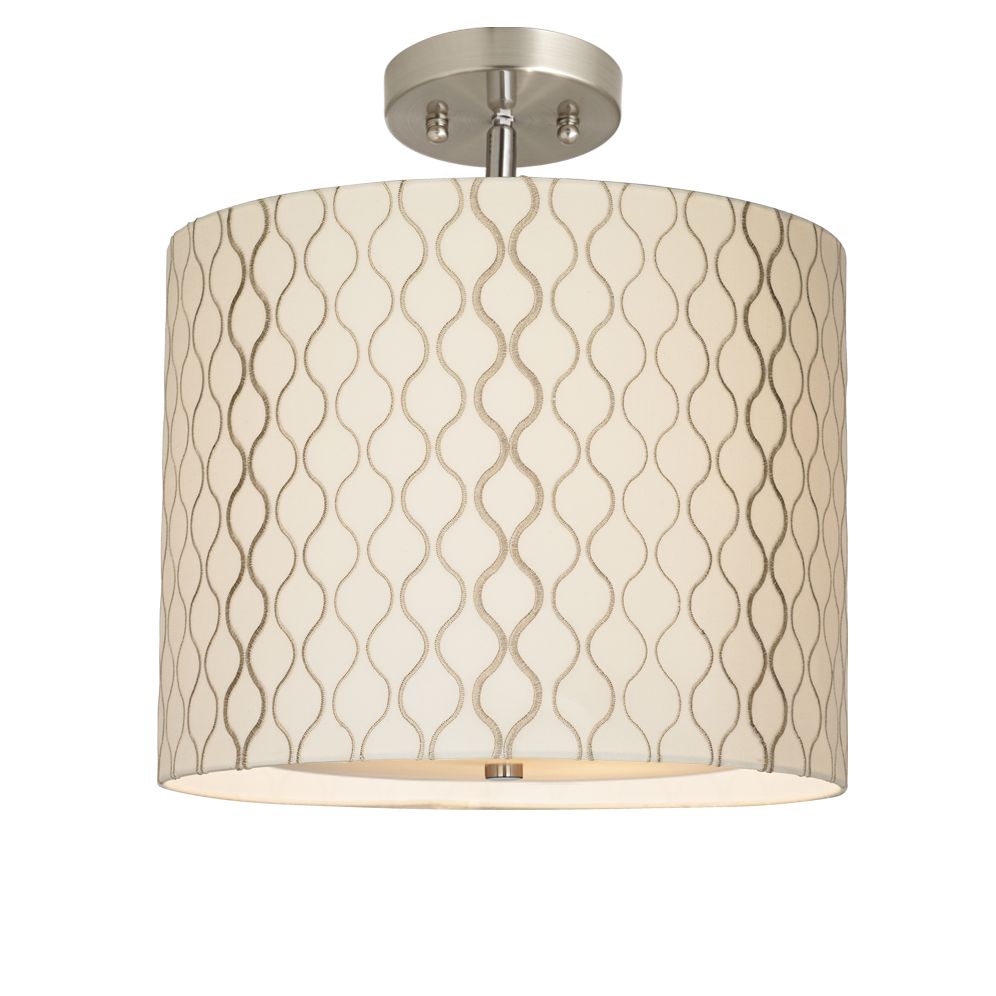 Embroidered Hourglass 14" Wide Brushed Steel Ceiling Light