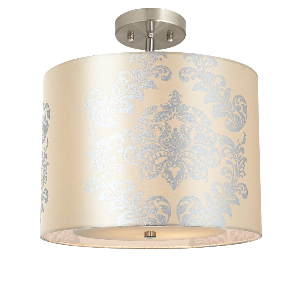 Yellow Silver Crest 15" Wide Brushed Steel Ceiling Light