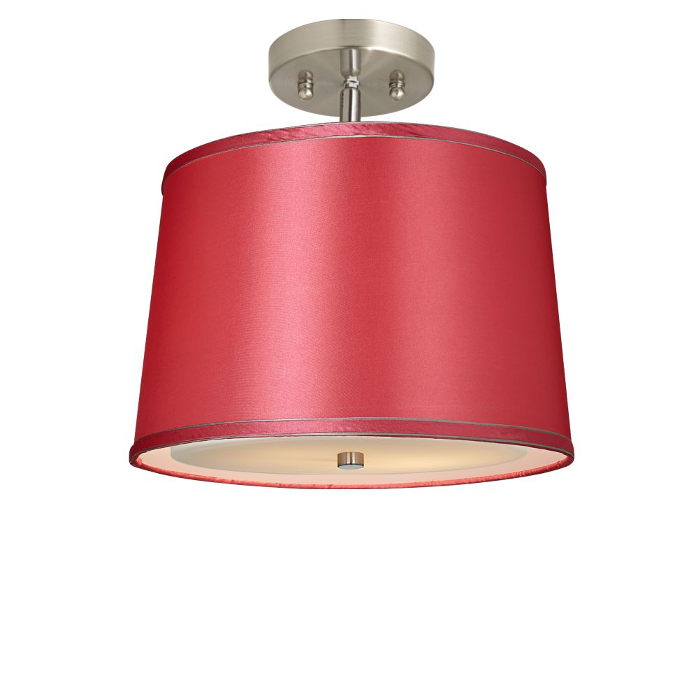 Hot Pink 13 1/2" Wide Brushed Steel Ceiling Light