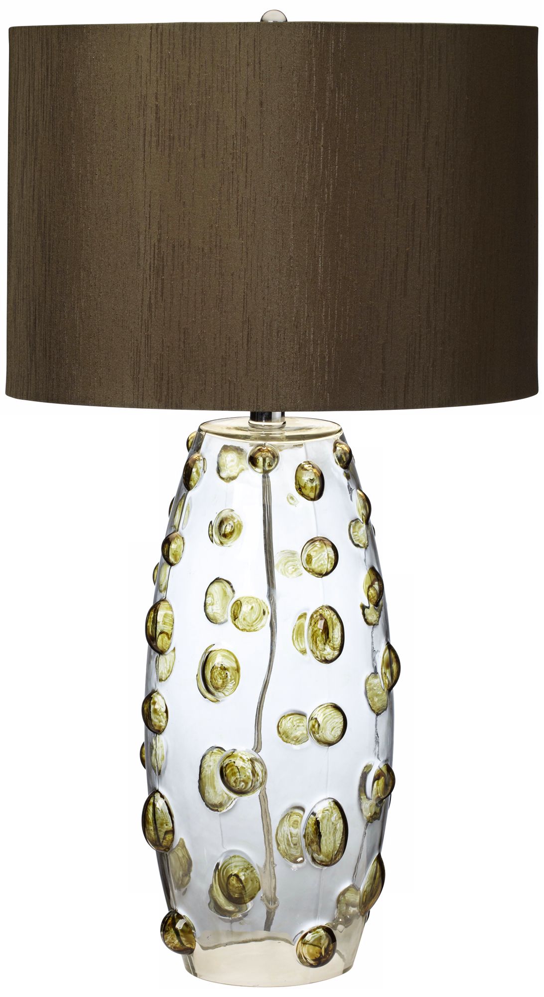 Possini Euro Faroe Olive Green Art Glass Table Lamp