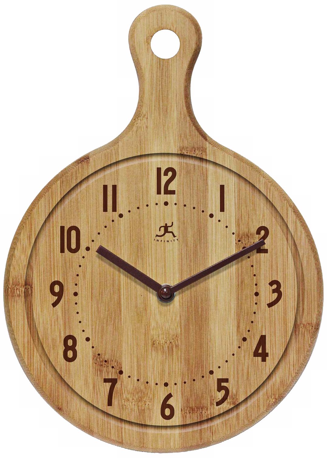 Bon Appetit! Butcher Block Bamboo Kitchen Wall Clock