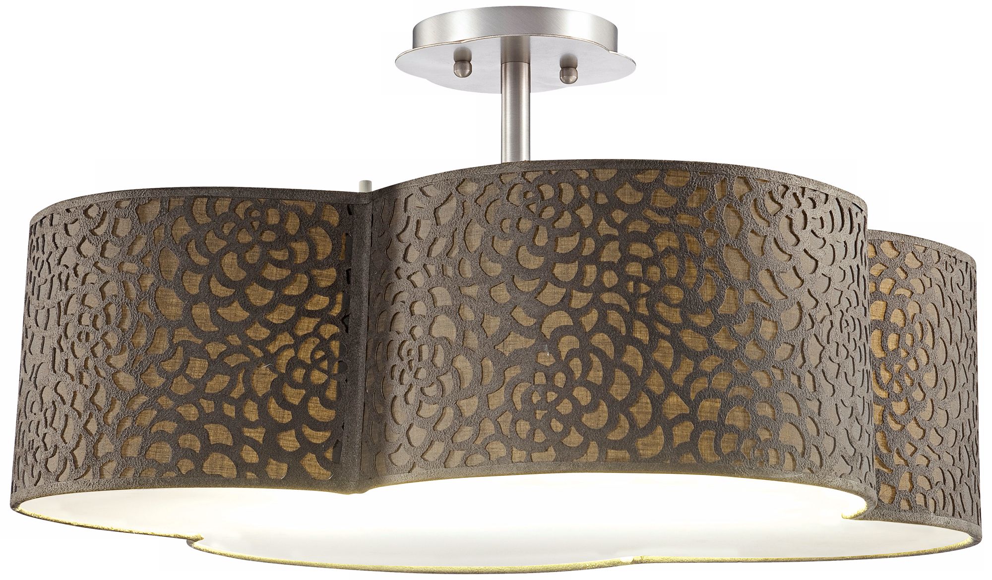 Forecast Noe Grey 24" Wide Satin Nickel Ceiling Light