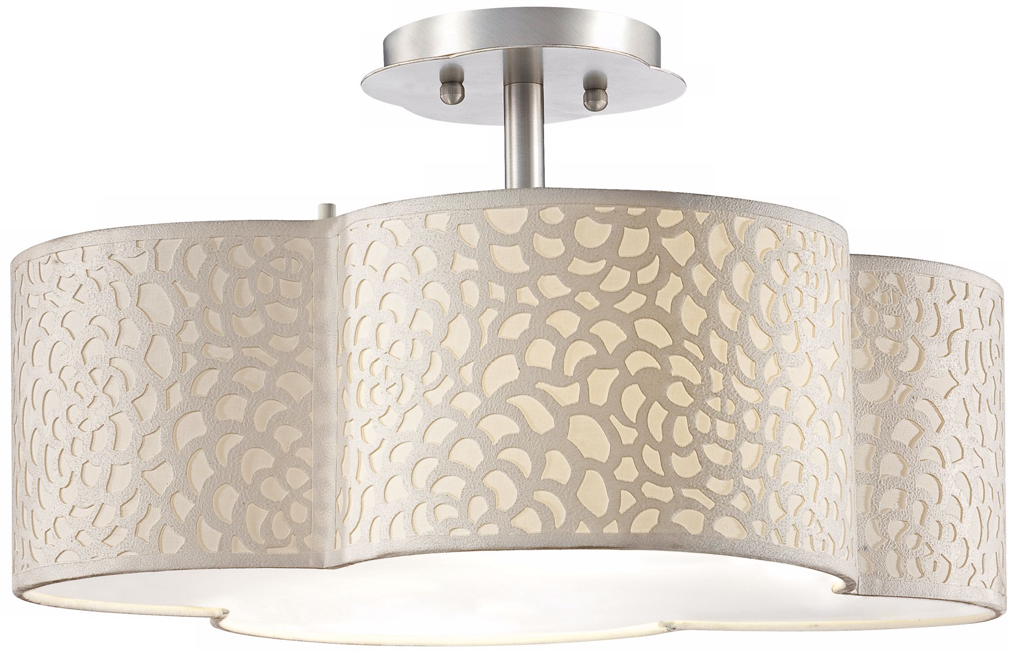 Forecast Noe Ivory 18" Wide Satin Nickel Ceiling Light