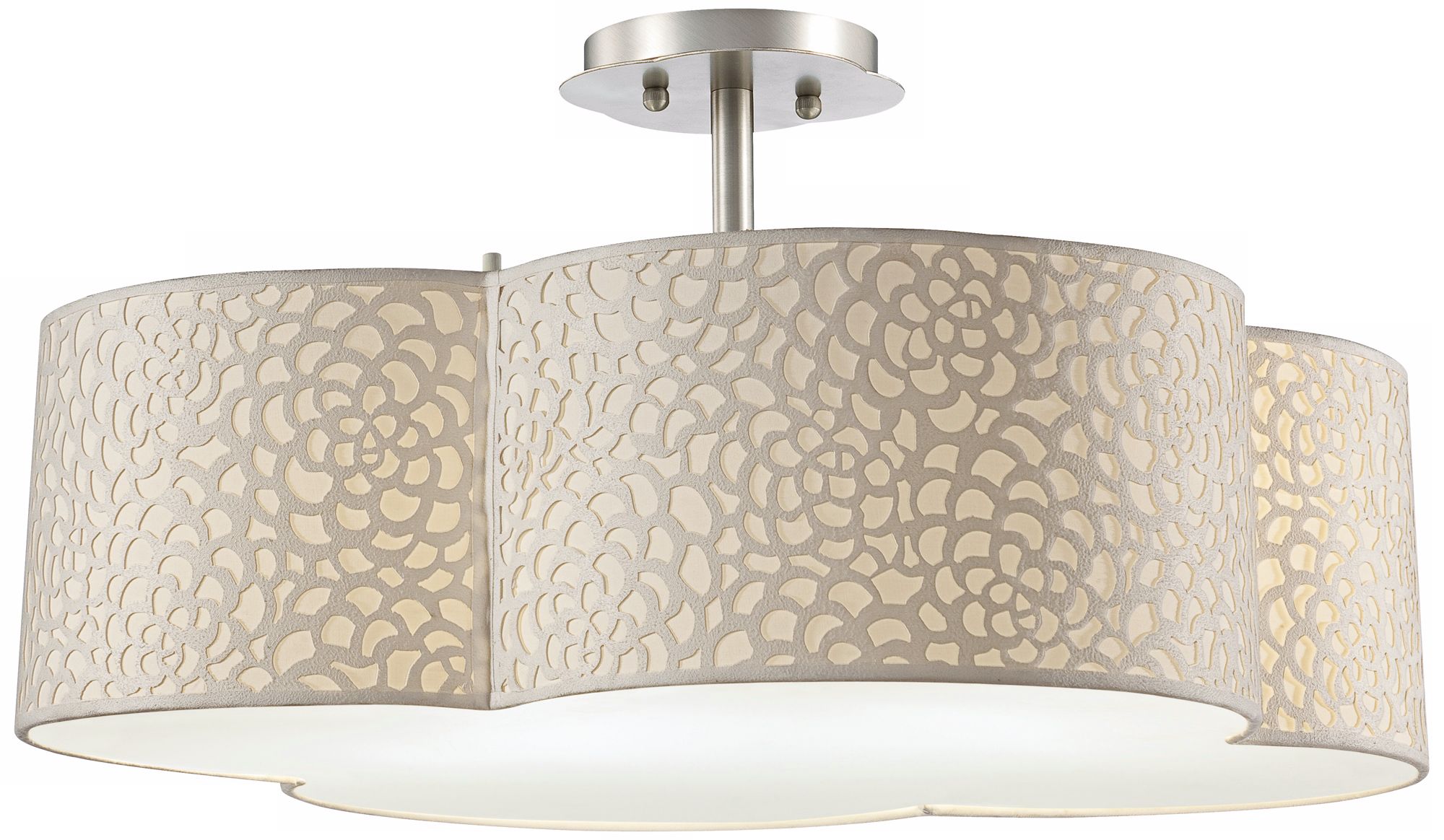 Forecast Noe Ivory 24" Wide Satin Nickel Ceiling Light