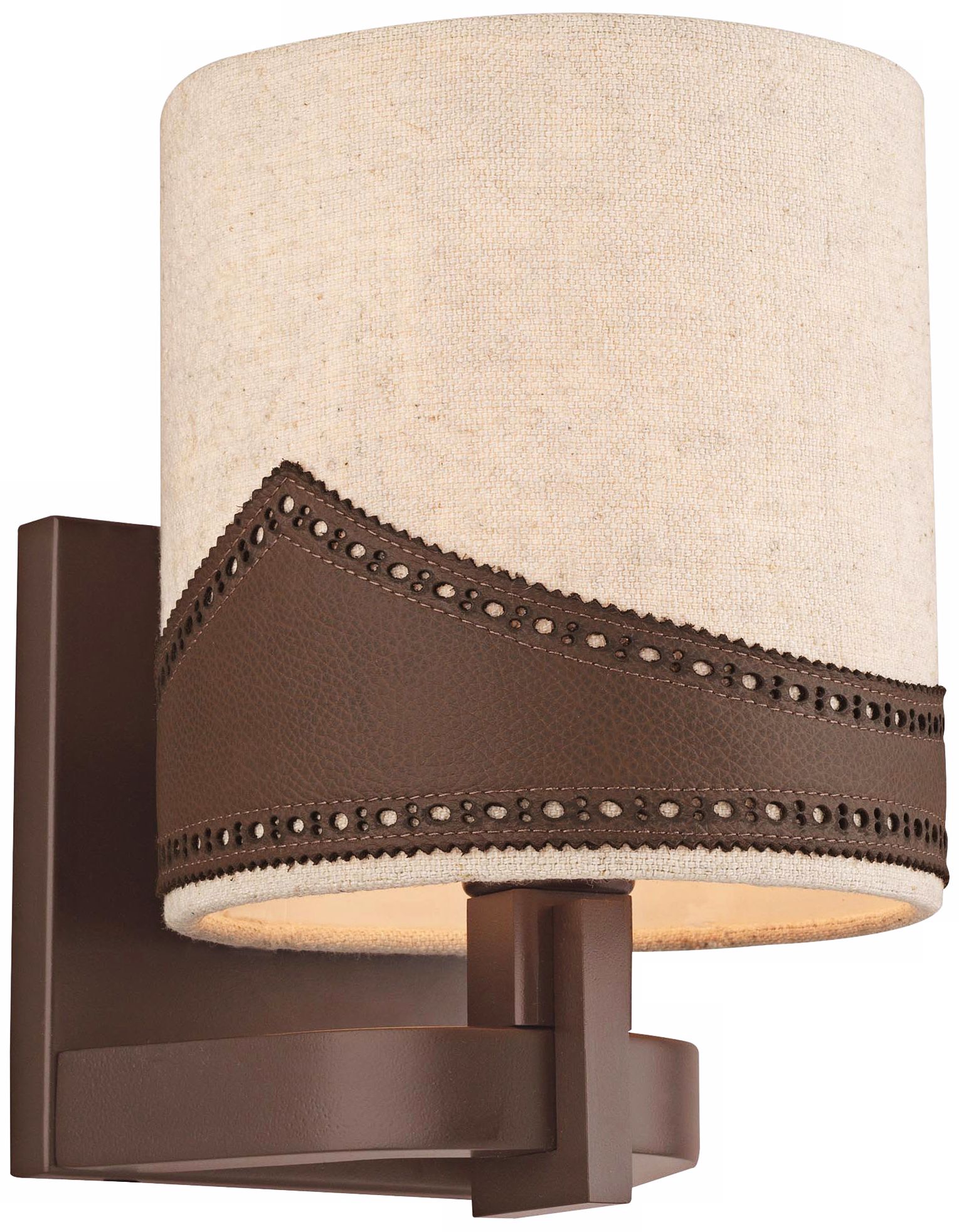 Forecast Wing Tip 8" High Burlap and Bronze Wall Sconce