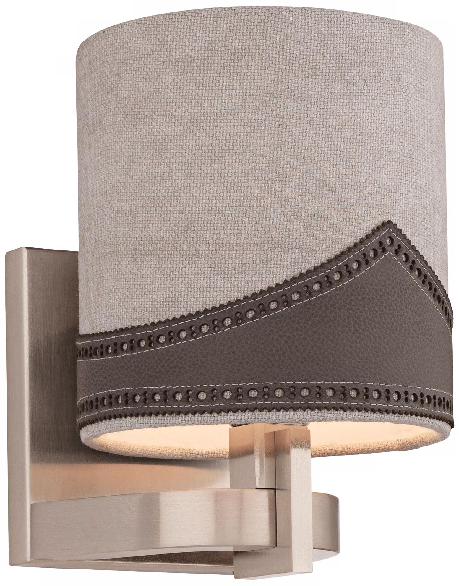 Forecast Wing Tip 8" High Burlap and Nickel Wall Sconce