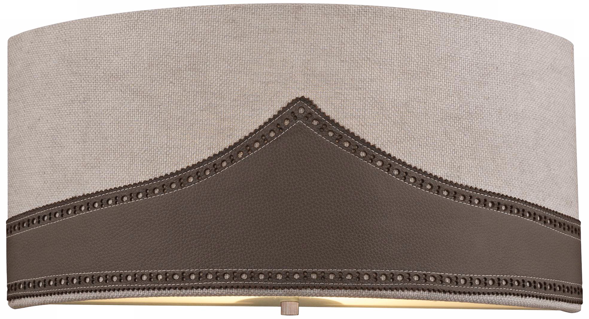 Forecast Wing Tip 12 1/2"W Burlap and Nickel Wall Sconce