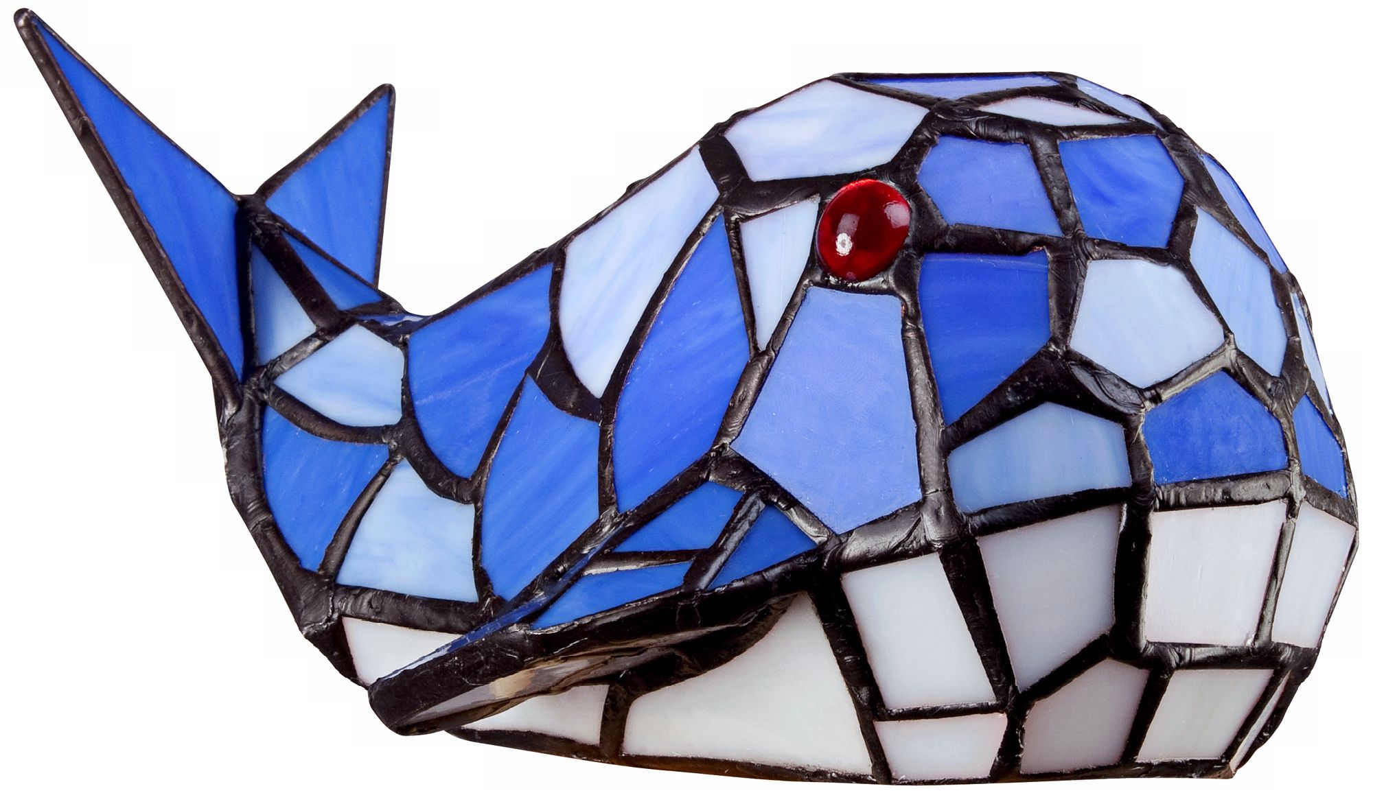 Blue Whale Tiffany Style Glass LED Accent Lamp