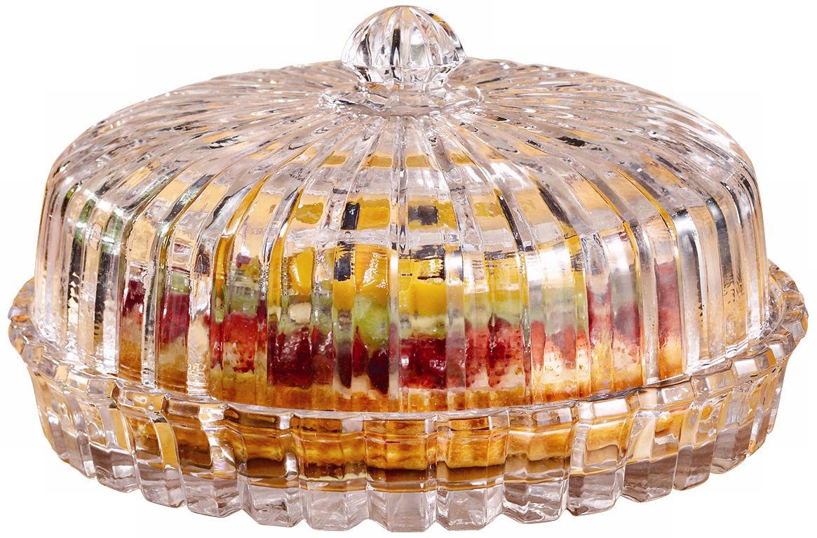 Alexandria Collection Crystal Pie Plate with Dome