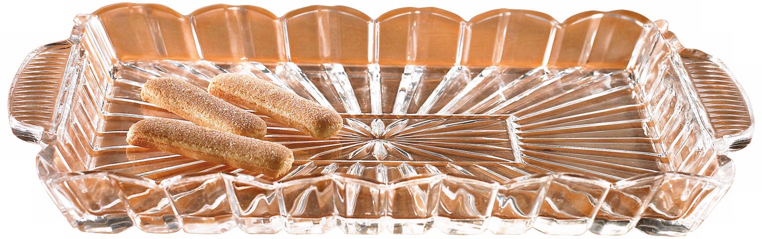Alexandria Collection Rectangle Crystal Serving Tray