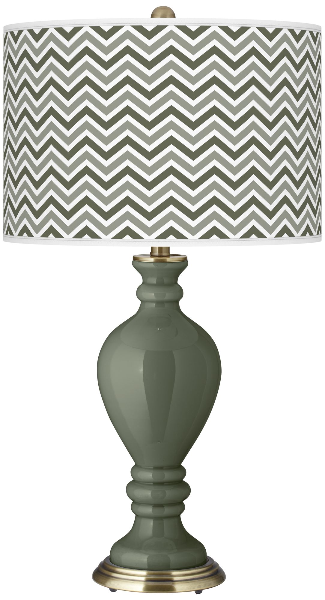 Deep Lichen Green Narrow Zig Zag Civitia Table Lamp