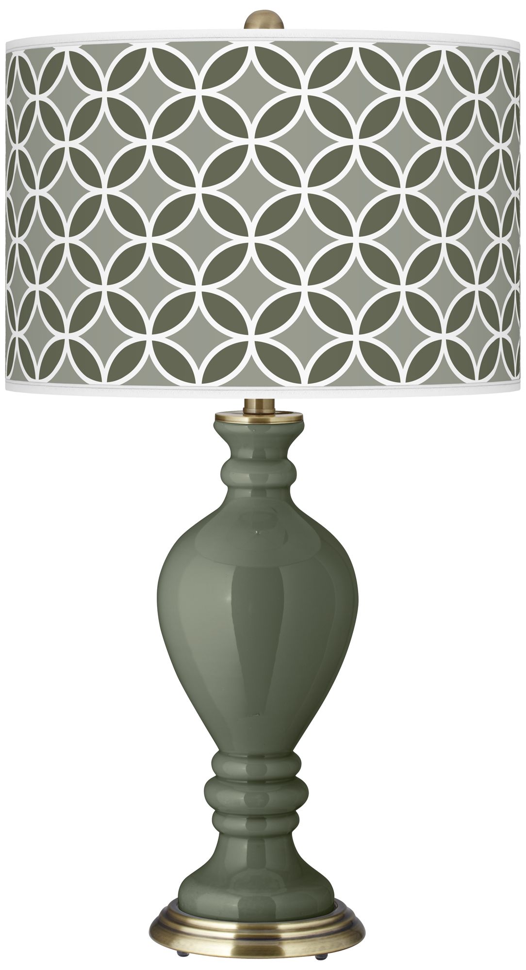 Deep Lichen Green Circle Rings Civitia Table Lamp