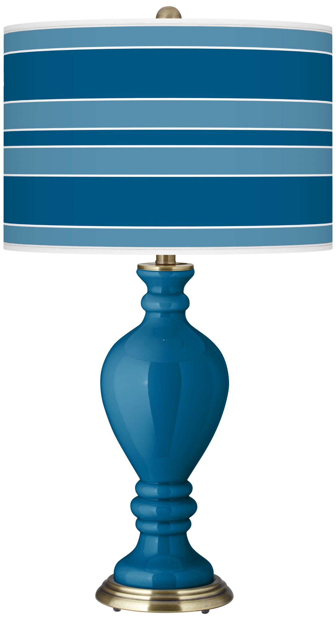 Mykonos Blue Bold Stripe Civitia Table Lamp