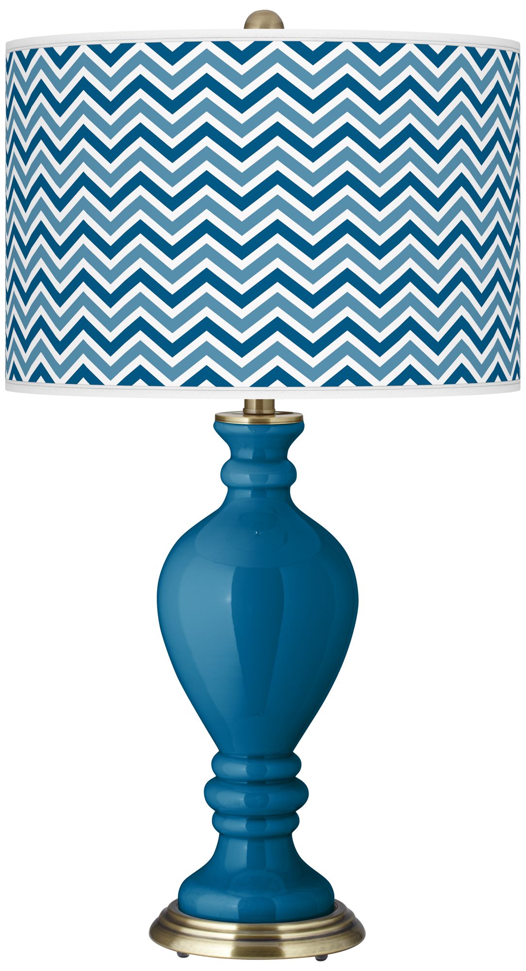 Mykonos Blue Narrow Zig Zag Civitia Table Lamp