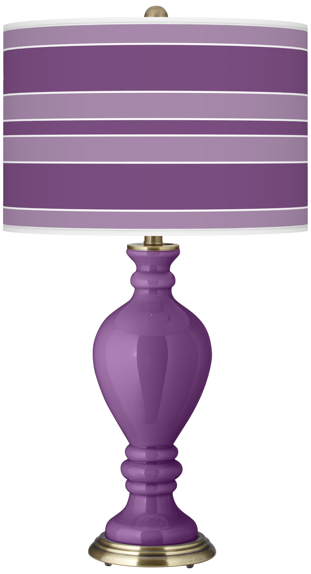 Passionate Purple Bold Stripe Civitia Table Lamp