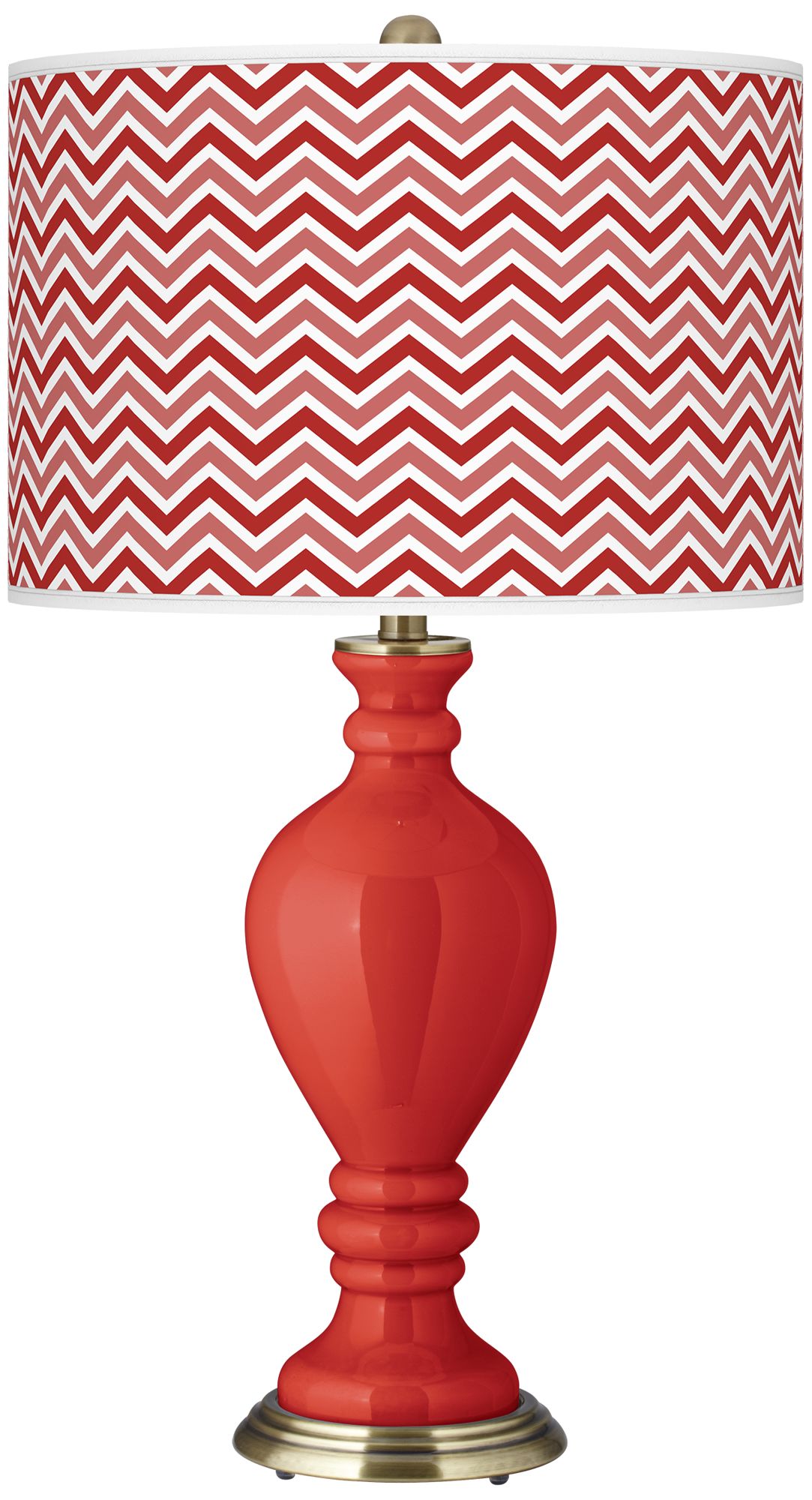 Cherry Tomato Narrow Zig Zag Civitia Table Lamp