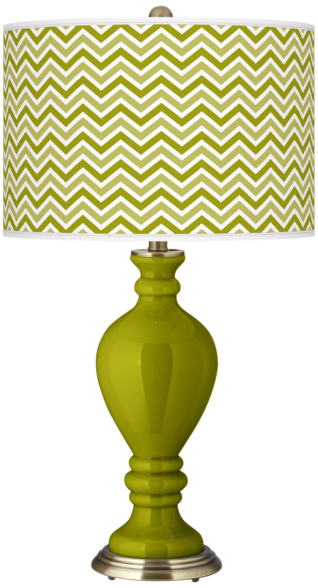 Olive Green Narrow Zig Zag Civitia Table Lamp