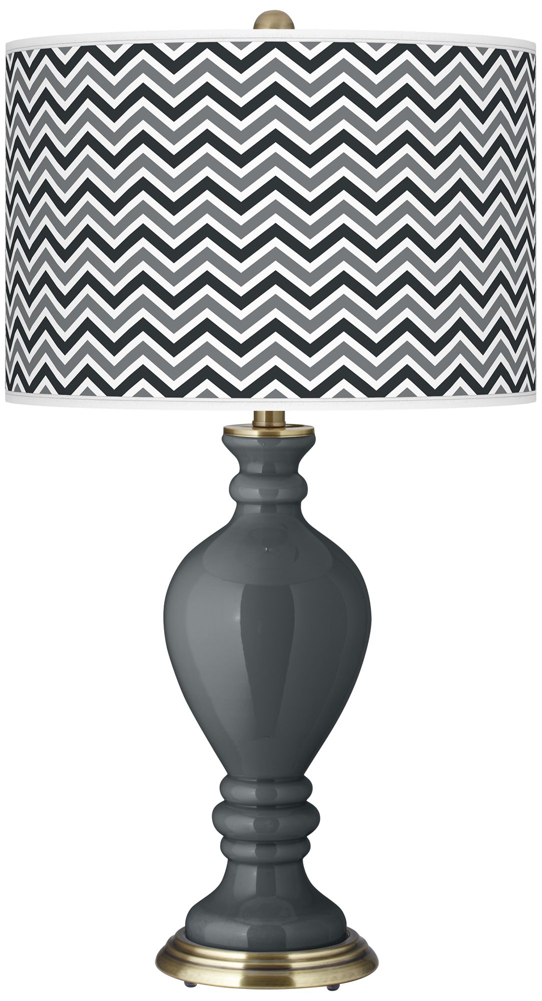 Black of Night Narrow Zig Zag Civitia Table Lamp