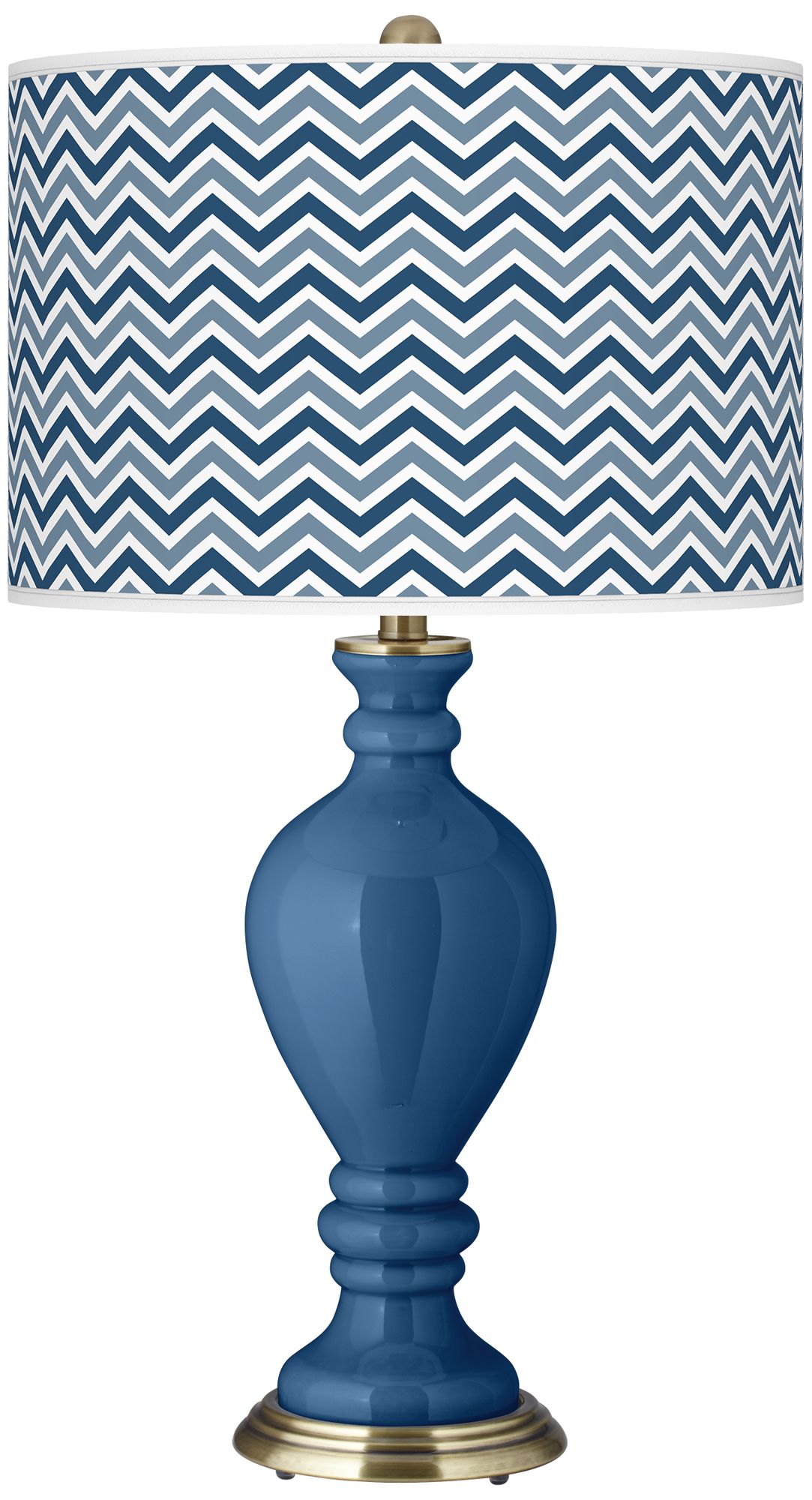 Regatta Blue Narrow Zig Zag Civitia Table Lamp