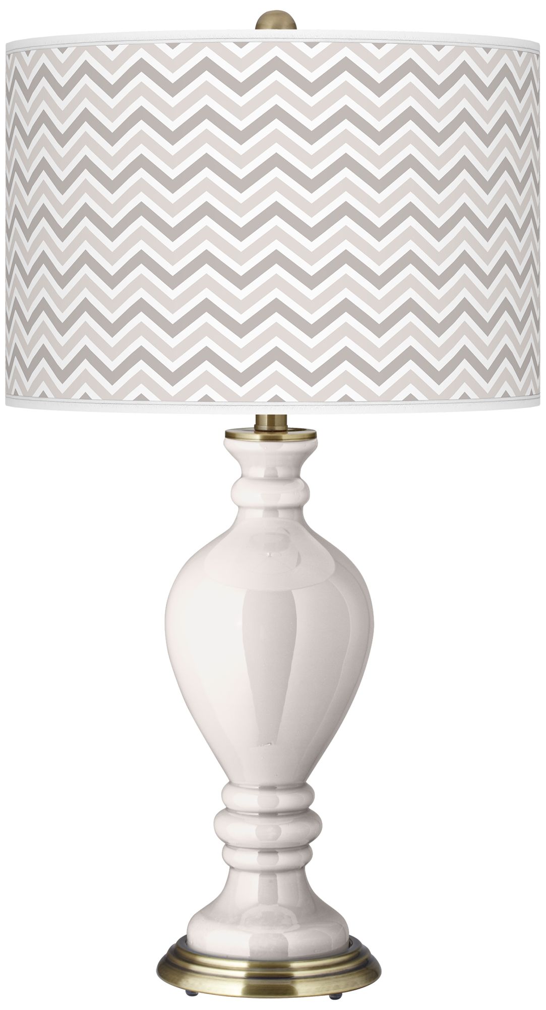 Smart White Narrow Zig Zag Civitia Table Lamp