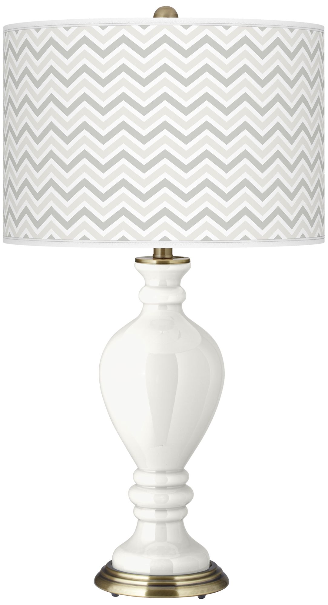 Winter White Narrow Zig Zag Civitia Table Lamp