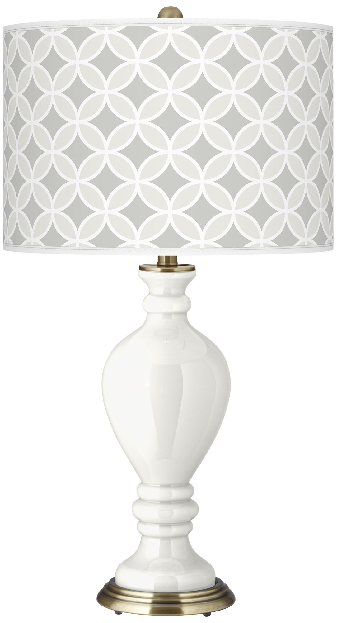 Winter White Circle Rings Civitia Table Lamp