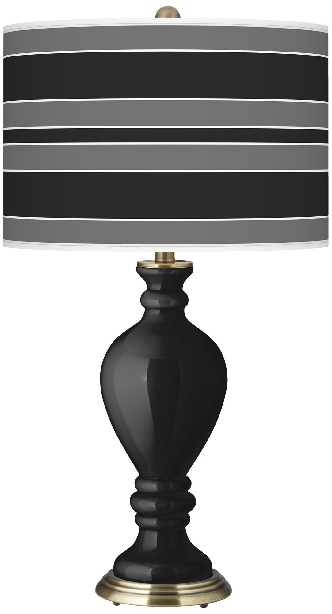 Tricorn Black Bold Stripe Civitia Table Lamp