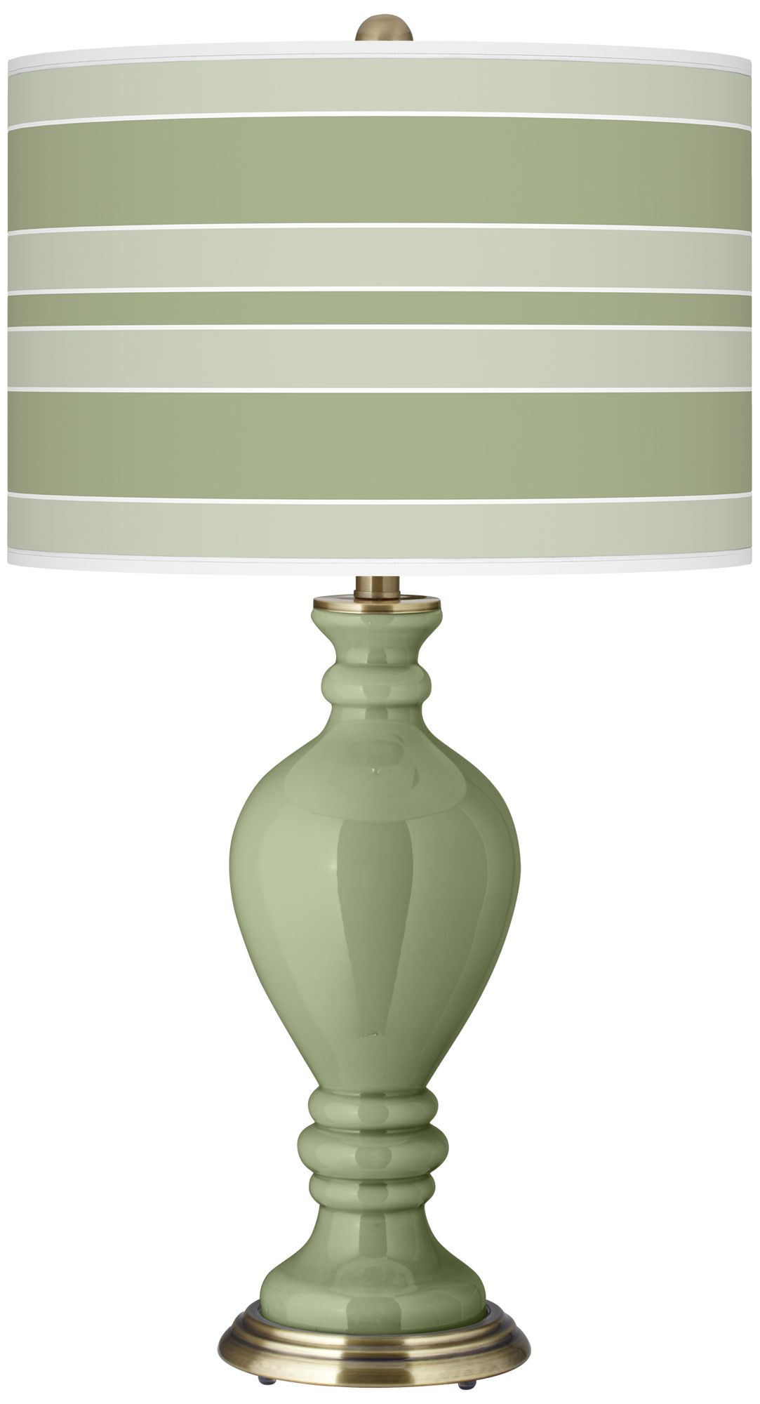 Majolica Green Bold Stripe Civitia Table Lamp