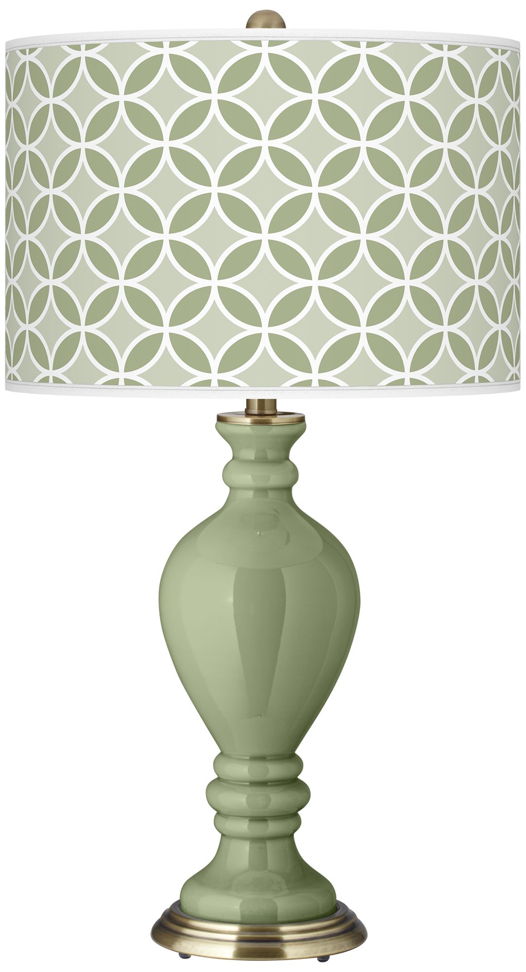 Majolica Green Circle Rings Civitia Table Lamp