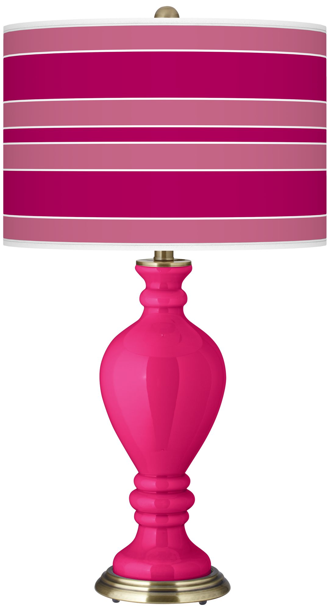 French Burgundy Bold Stripe Civitia Table Lamp