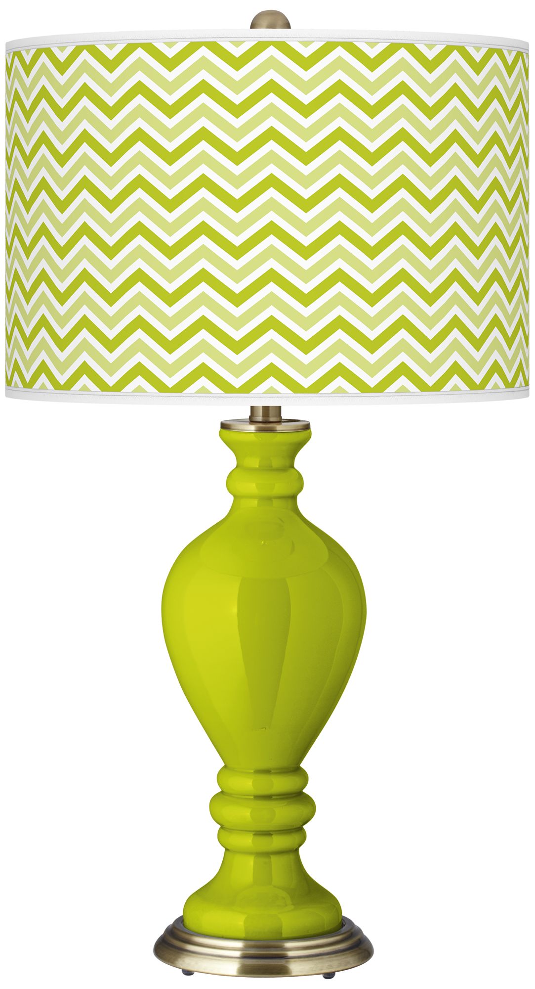 Pastel Green Narrow Zig Zag Civitia Table Lamp