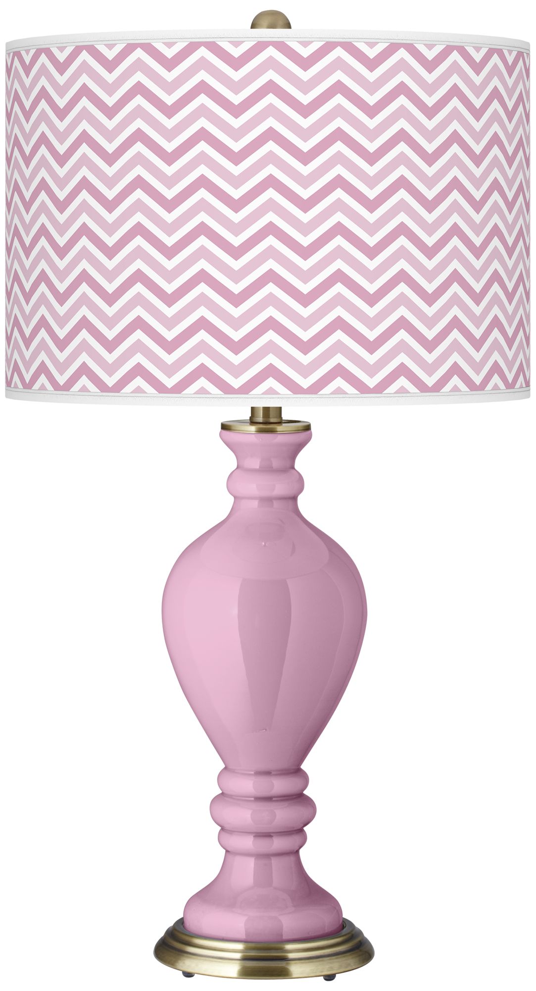 Pink Pansy Narrow Zig Zag Civitia Table Lamp