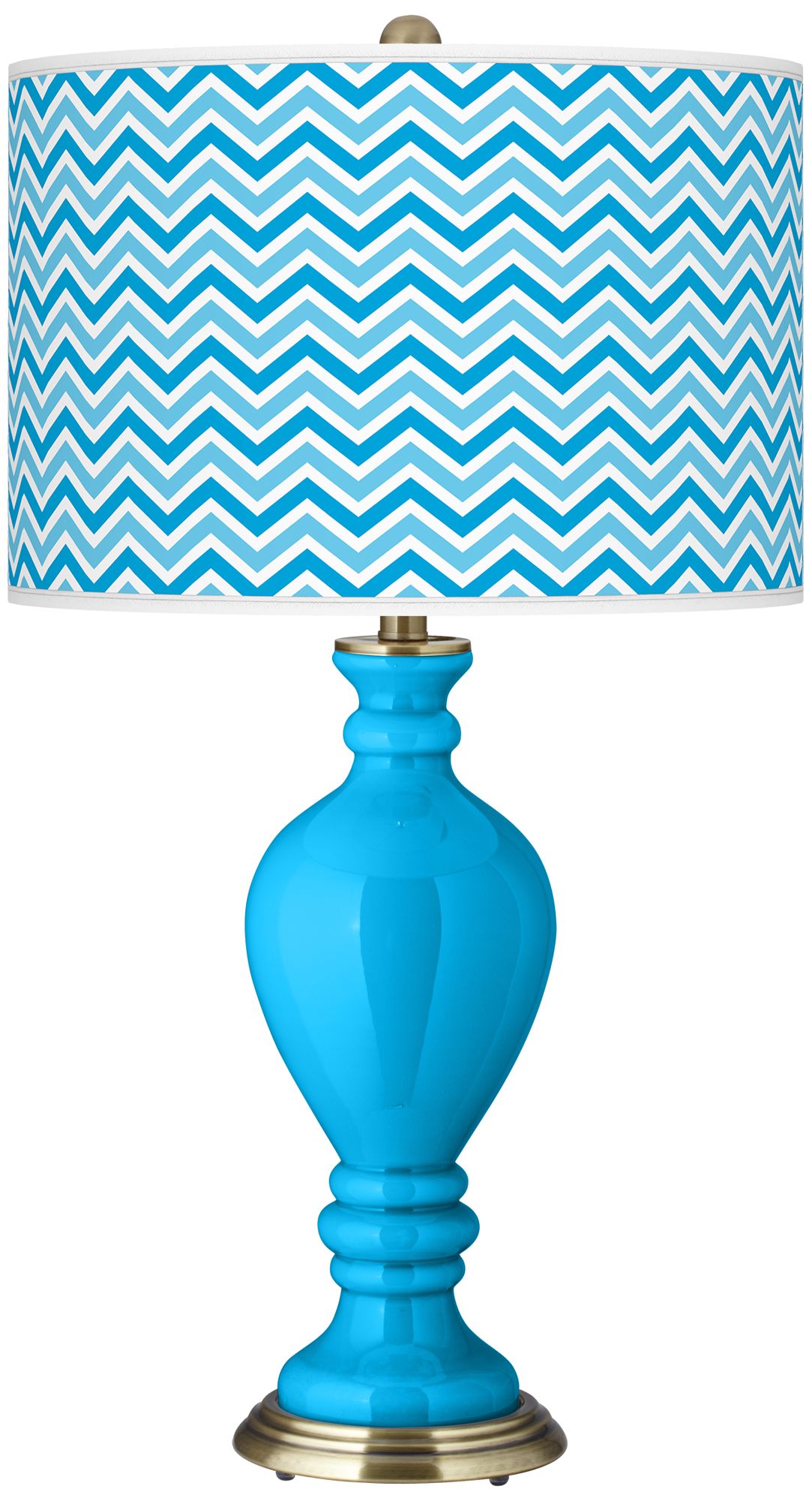 Sky Blue Narrow Zig Zag Civitia Table Lamp