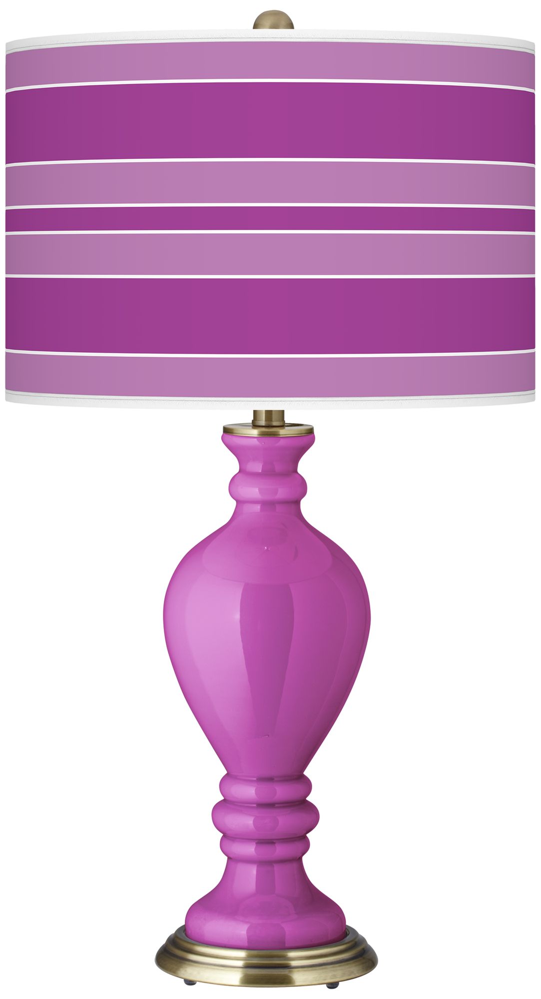 Peony Purple Bold Stripe Civitia Table Lamp