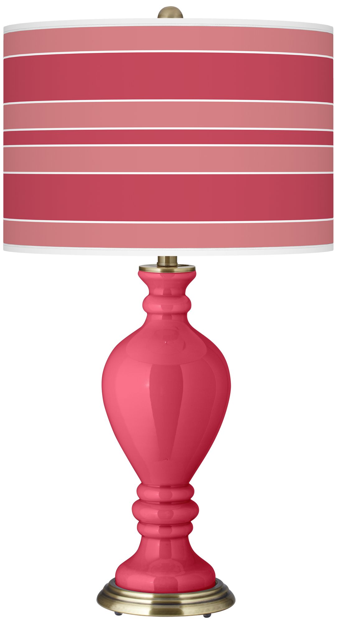 Antique Red Bold Stripe Civitia Table Lamp