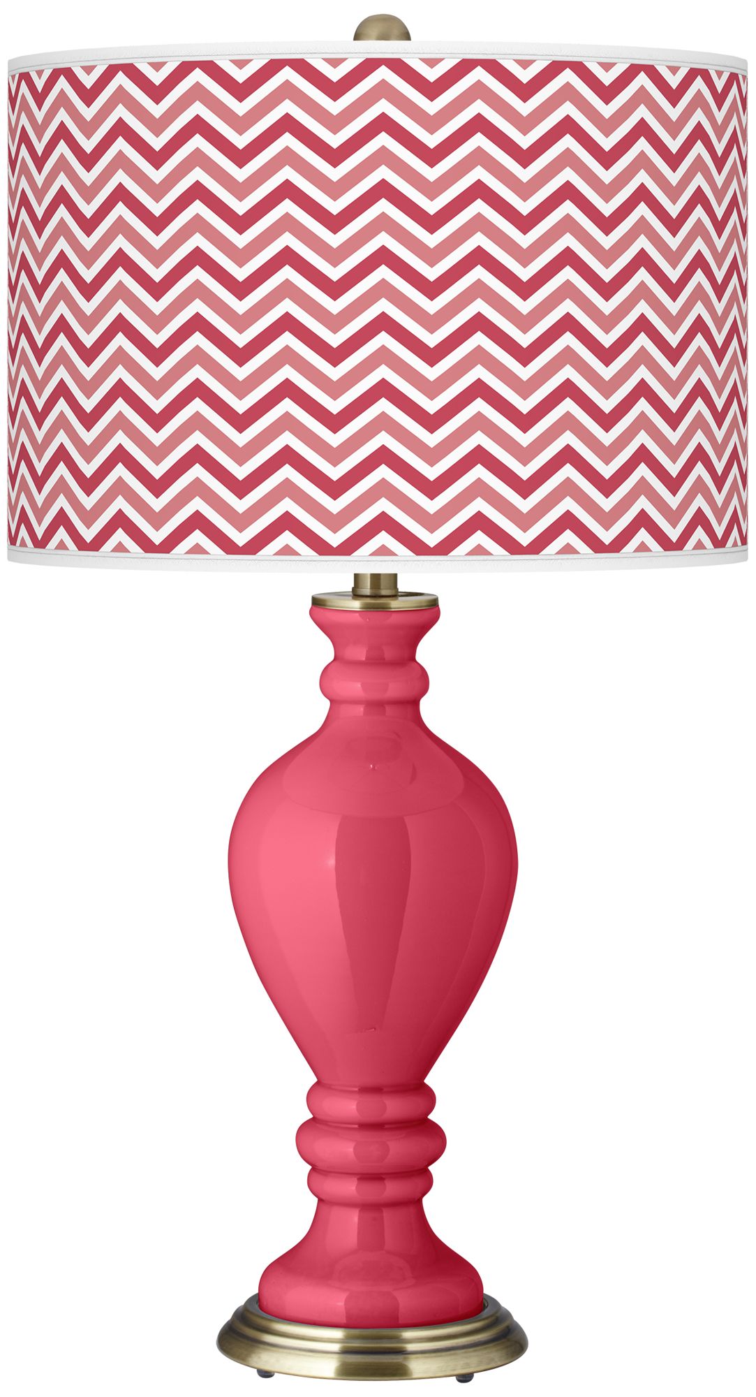Antique Red Narrow Zig Zag Civitia Table Lamp