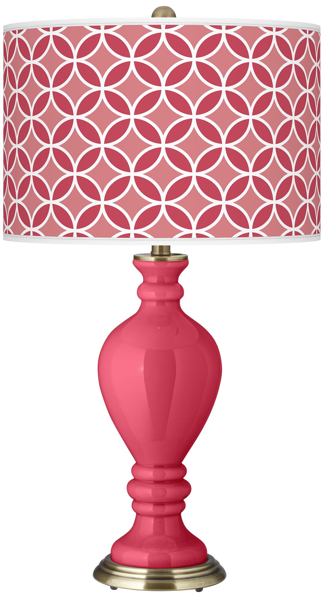 Antique Red Circle Rings Civitia Table Lamp