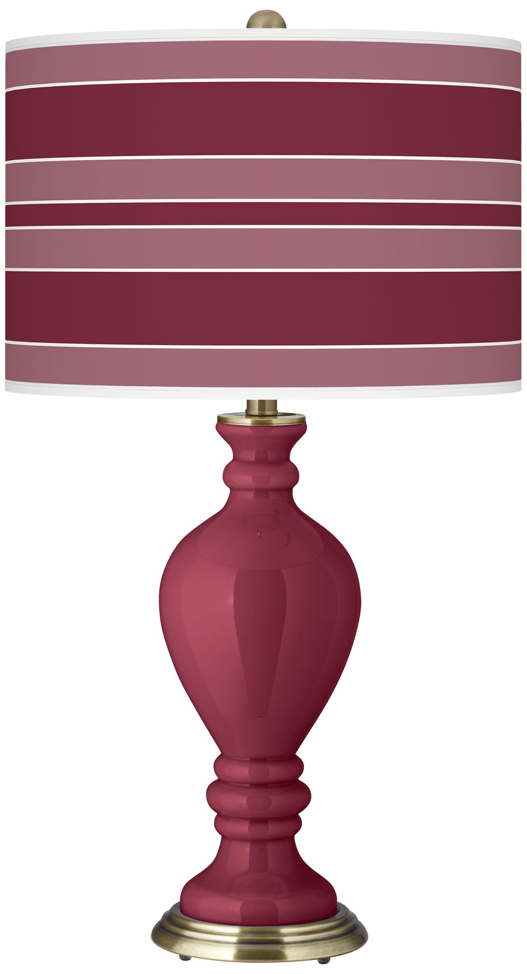 Dark Plum Bold Stripe Civitia Table Lamp