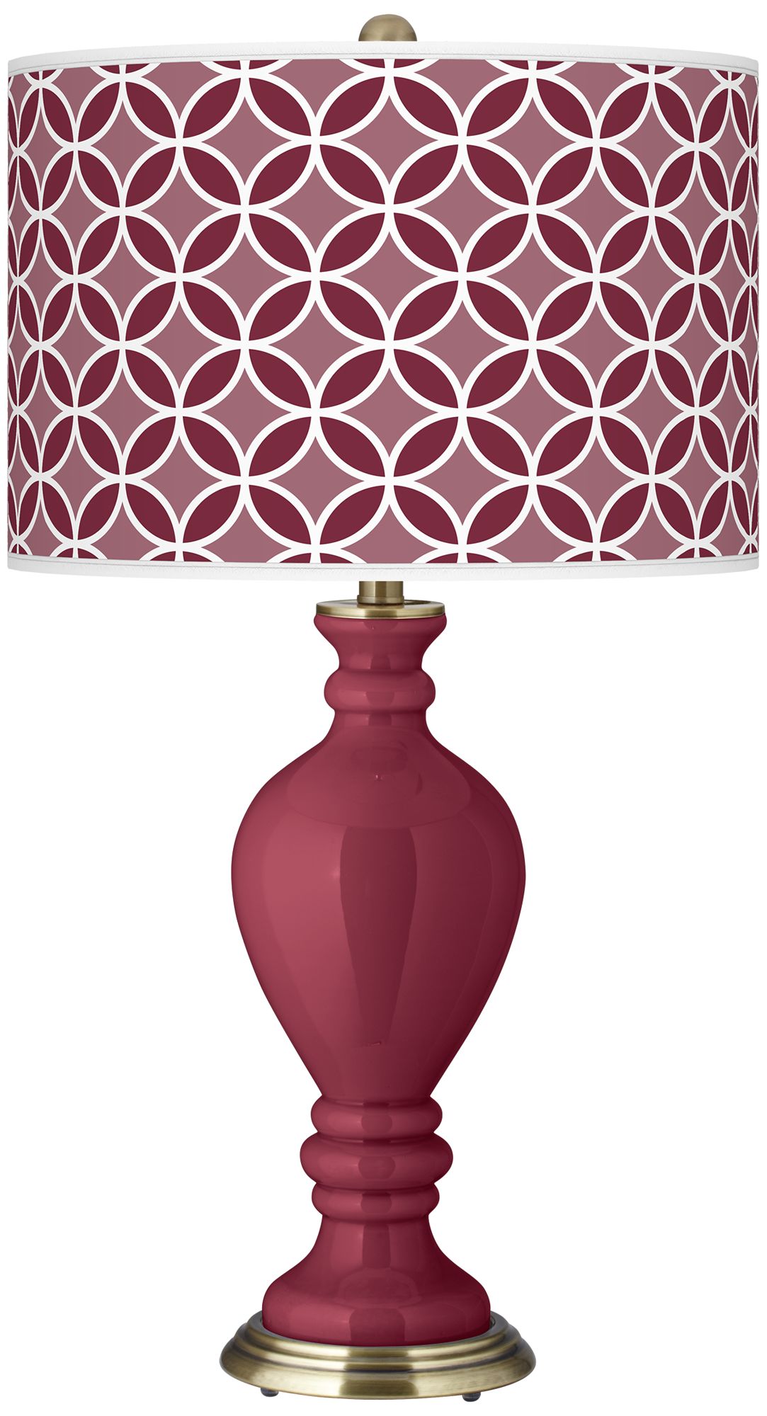 Dark Plum Circle Rings Civitia Table Lamp