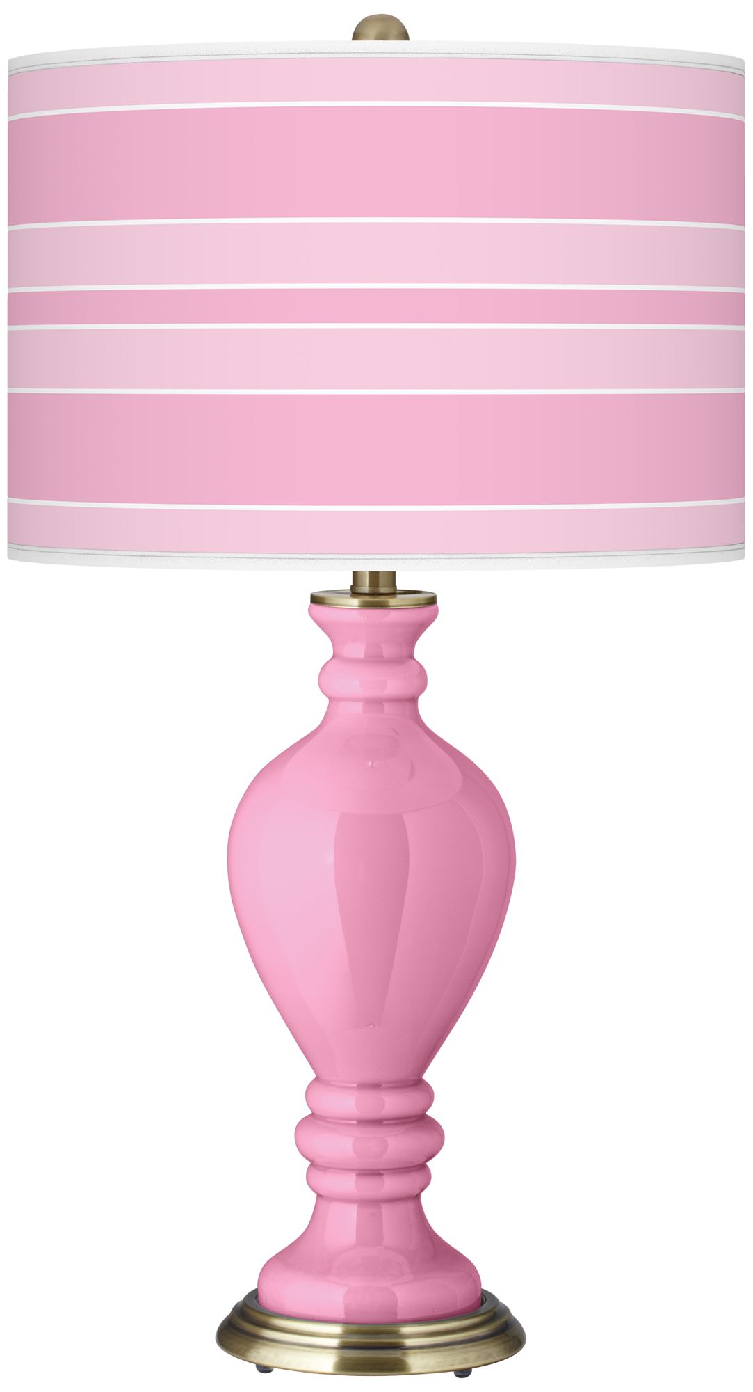 Pale Pink Bold Stripe Civitia Table Lamp