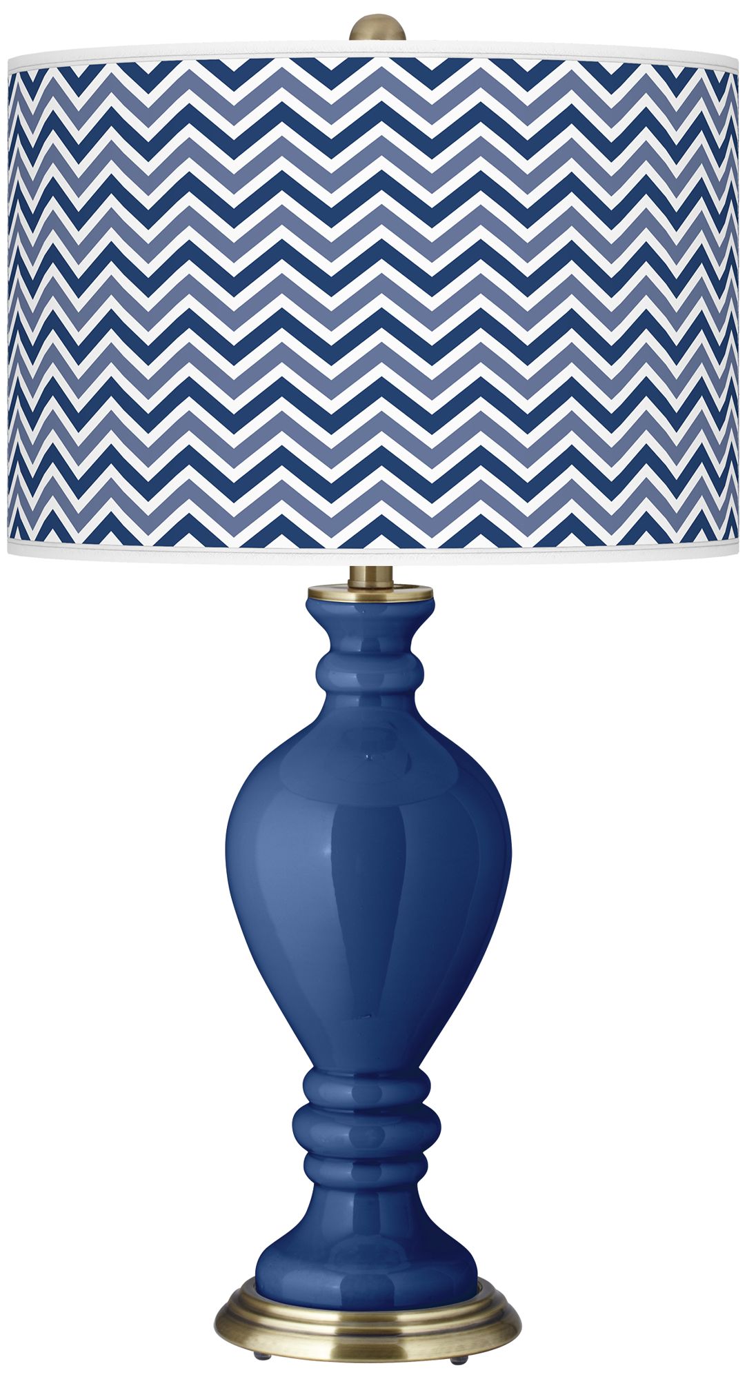 Monaco Blue Narrow Zig Zag Civitia Table Lamp