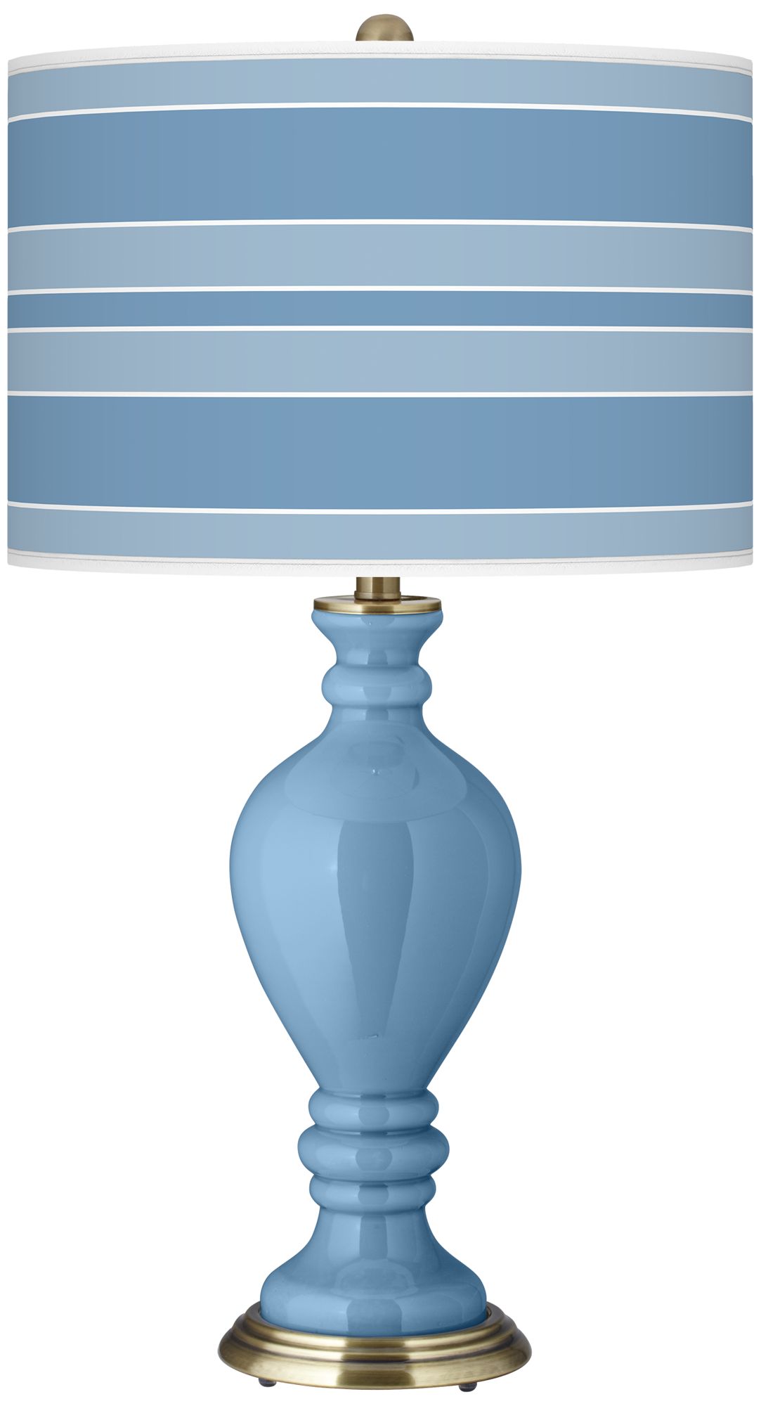 Dusk Blue Bold Stripe Civitia Table Lamp