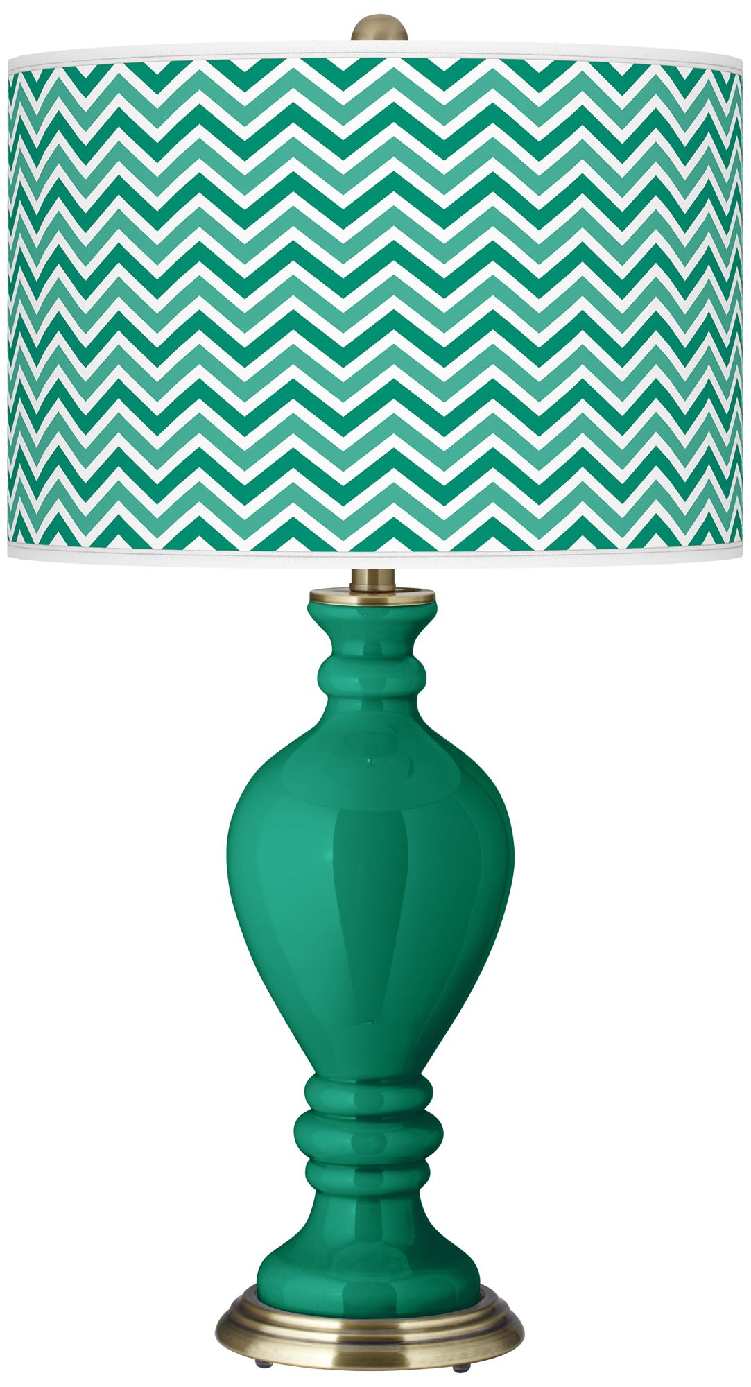 Emerald Narrow Zig Zag Civitia Table Lamp